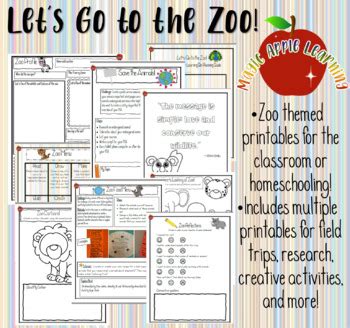 Zoo Themed Learning | Zoo Field Trip Activities by Magic Apple Learning