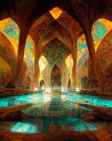 Islamic Iranian architecture inspired concept by AI Fantasy Rooms, Fantasy City, Fantasy House ...