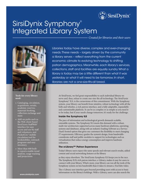 SirsiDynix Symphony® Integrated Library System