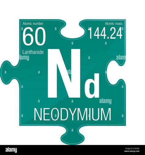 Neodymium symbol. Element number 60 of the Periodic Table of the Elements - Chemistry - Puzzle ...