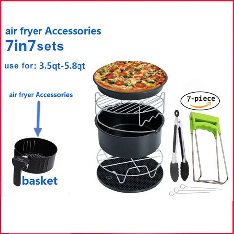 Air fryer Accessories 7in inch 7 sets Applicable to 3.5qt 5.8qt Baking ...