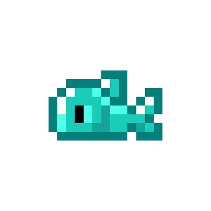 Pixel Art 8bit Style Cute Fish Icon Isolated Vector Illustration Stock Illustration - Download ...