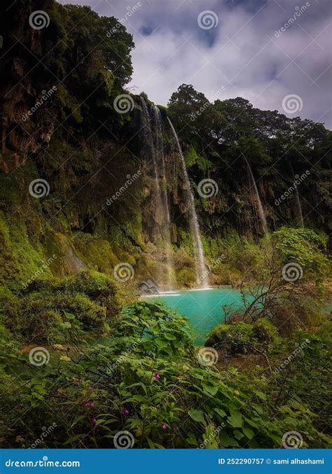 Salalah Waterfall from Oman Stock Image - Image of leaf, reflection: 252290757