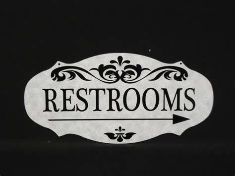 custom-made classy restroom sign