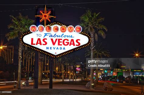 Welcome To Fabulous Las Vegas Sign At Night High-Res Stock Photo - Getty Images