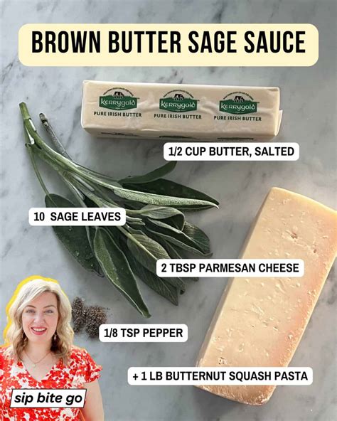 Brown Butter Sage Sauce for Butternut Squash Pasta - Sip Bite Go