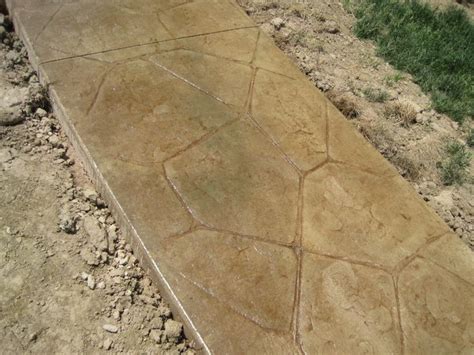 Sidewalk in Random Stone pattern with various shades of release color. | Stone pattern, Stamped ...