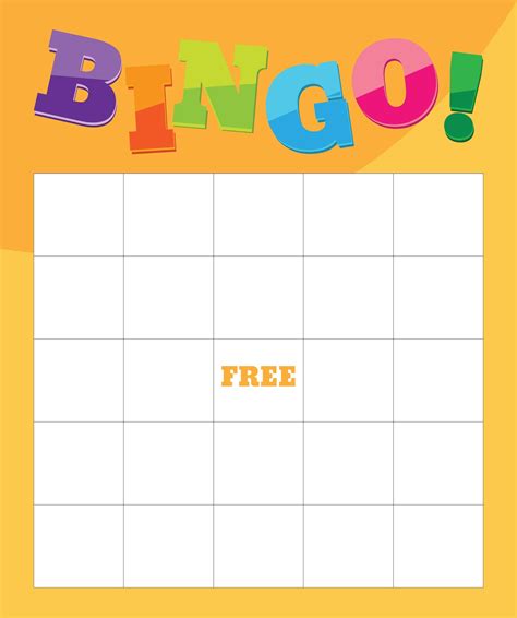 Bingo Card Template, Blank Bingo Cards, Printable Bingo Games, Card Templates Printable ...