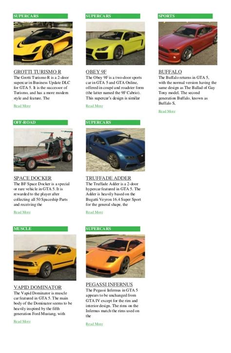 Gta 5 Vehicles List