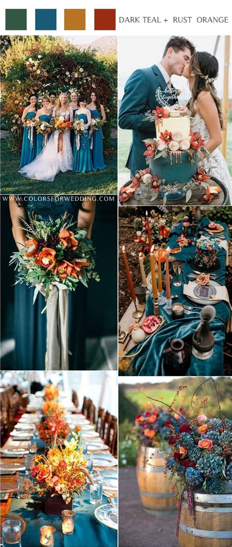 20 Dark Teal and Rust Orange Wedding Color Ideas for Fall