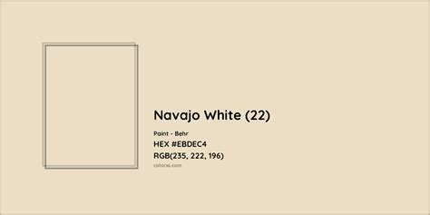 Behr Navajo White (22) Paint color codes, similar paints and colors ...
