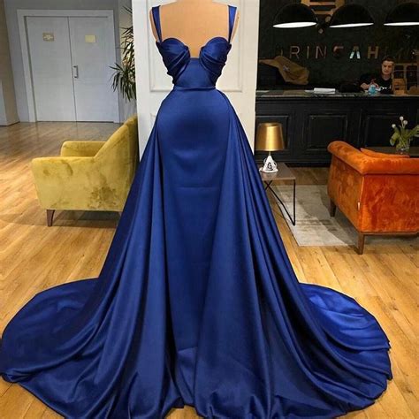 Royal blue prom dresses simple prom dress detachable skirt prom dresses ...