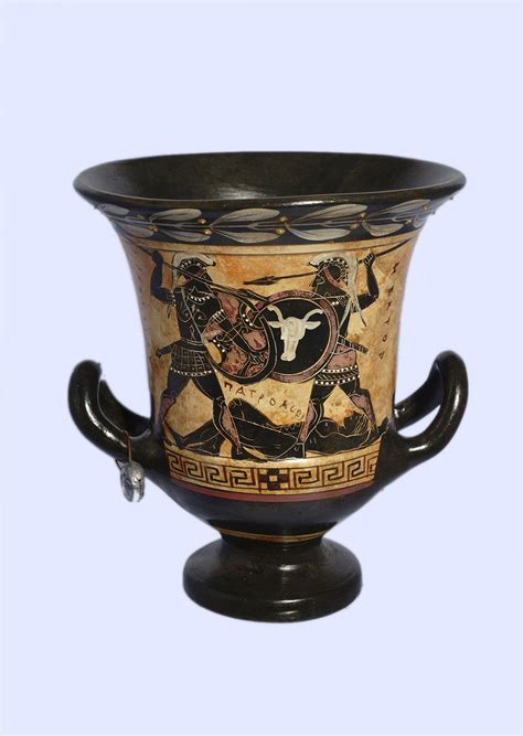 Archaic black-figure crater with Achilles - Hector - Paris