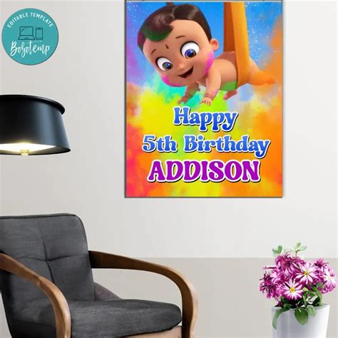 Mighty Little Bheem Birthday Welcome Sign Digital File Printable DIY ...