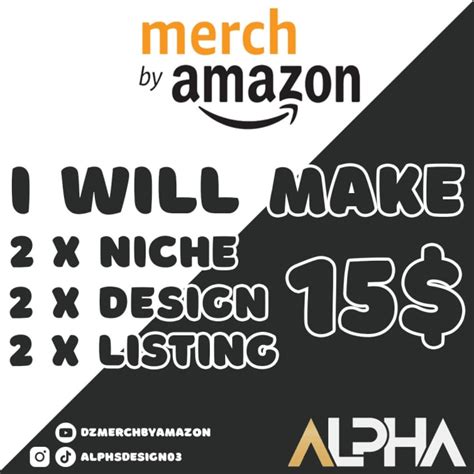 Make two niche with design and listing for merch by amazon by ...