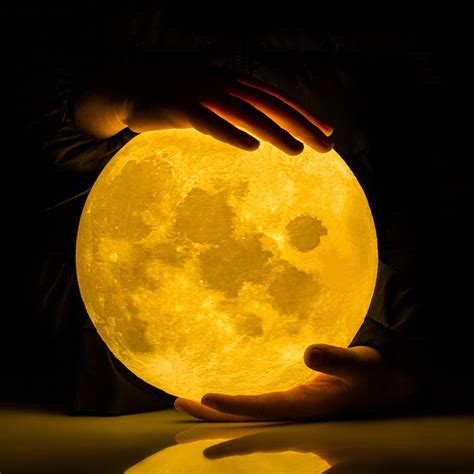 Extra Large!!! GPJOY 3D Moon Lamp Rechargeable Lunar Night Light Dimmable... | eBay