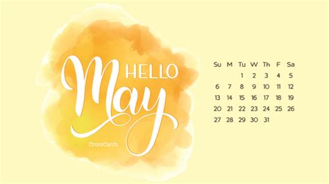 May 2018 - Hello May Desktop Calendar- Free May Wallpaper