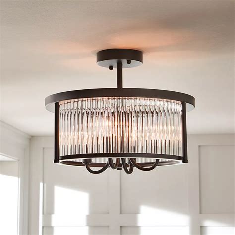 Semi Flush Mount Ceiling Lights Canada - Home Decorators Collection 3 Light Chrome Semi ...