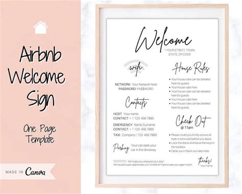 Airbnb Welcome Sign Poster | Run Your Airbnb Like A Pro