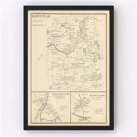 Barnstead Map 1892 Old Map of Barnstead New Hampshire Art Vintage Print ...