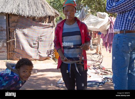 life in a san village in namibia, africa Stock Photo - Alamy