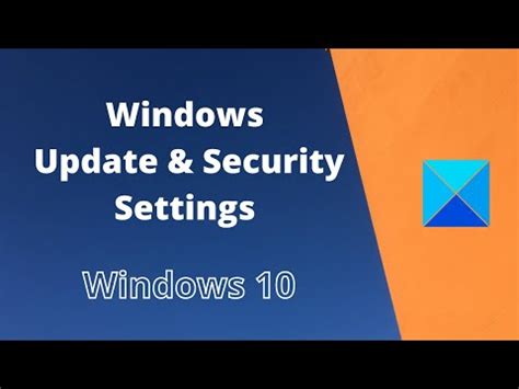 Windows Update and Security settings in Windows 10