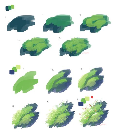 Grass process by Urswurs on DeviantArt | Concept art tutorial, Drawings, Painting tutorial