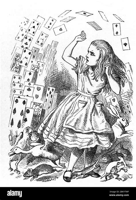 Alice in wonderland alice pack Black and White Stock Photos & Images ...