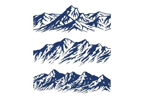 Mountain Range Vector Bundle By MSA Graphics | TheHungryJPEG