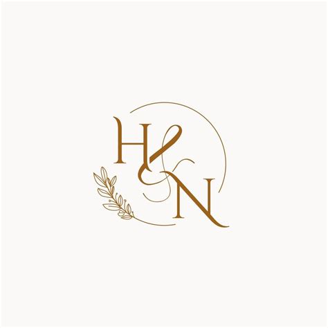 HN initial wedding monogram logo 10255628 Vector Art at Vecteezy