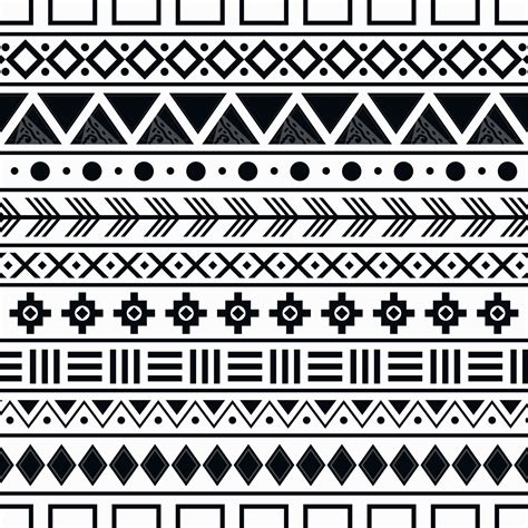 traditional art ethnic tribal pattern black and white background suitable for print cloth ...