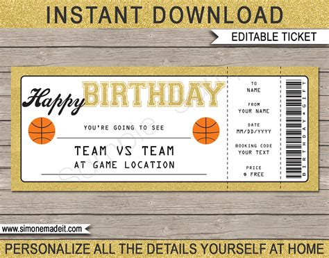 Printable Basketball Tickets - Printable Word Searches