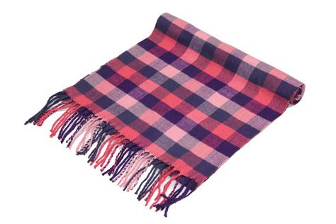 Pink Cashmere Feel Checked Scarf - US Wholesale Scarves