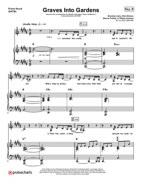 Graves Into Gardens Sheet Music PDF (Brandon Lake) - PraiseCharts