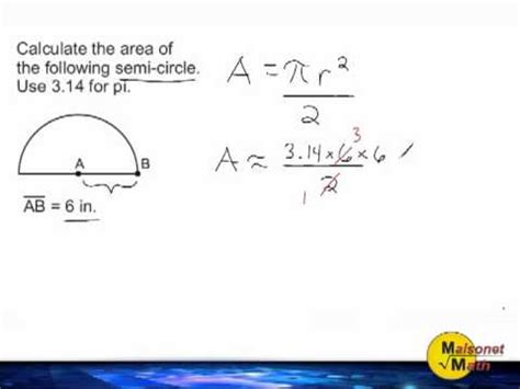 Find Area Of Half Circle