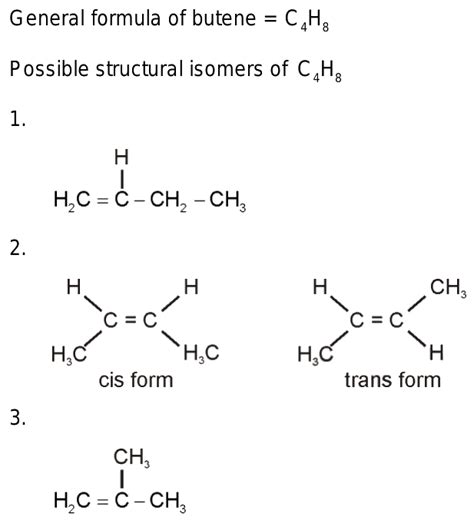 Structural Isomers Of Butene