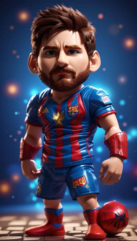 lionel messi as a Spiderman,muscular body,anime, hyper realistic, chibi ...