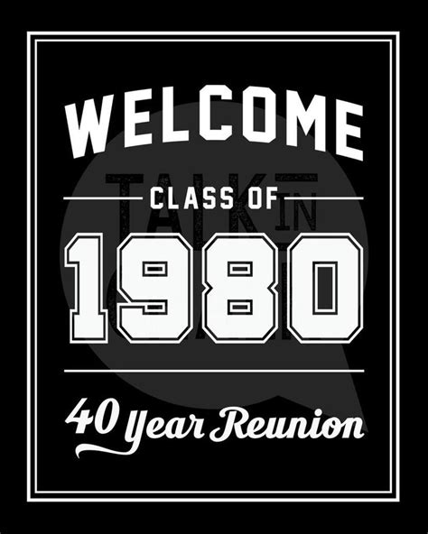 Class of 1980 PRINTABLE Welcome Sign Class of 80 Poster 40 | Etsy in 2020 | Class reunion ...