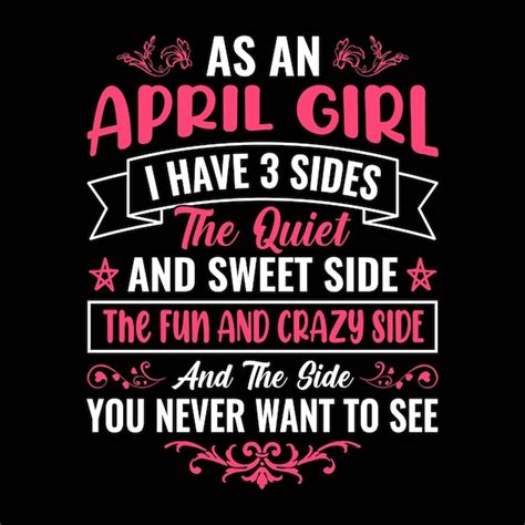 Premium Vector | April quotes Typographic vector t shirt design for birthday girls