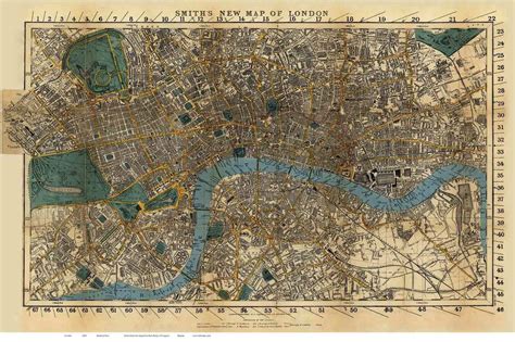 Old Map of London 1860 Smith - Old Map Reprint - OLD MAPS