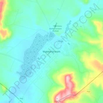 Wakkerstroom topographic map, elevation, terrain