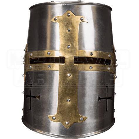 Crusader Helmet - HW-700742 by Medieval Armour, Leather Armour, Steel Armour, Chainmail Armour ...