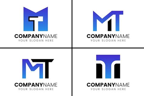 Premium Vector | Initial mt logo design set