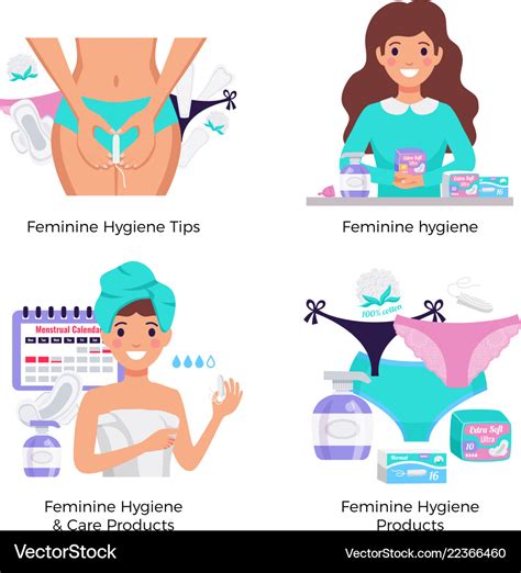 Feminine hygiene flat concept Royalty Free Vector Image