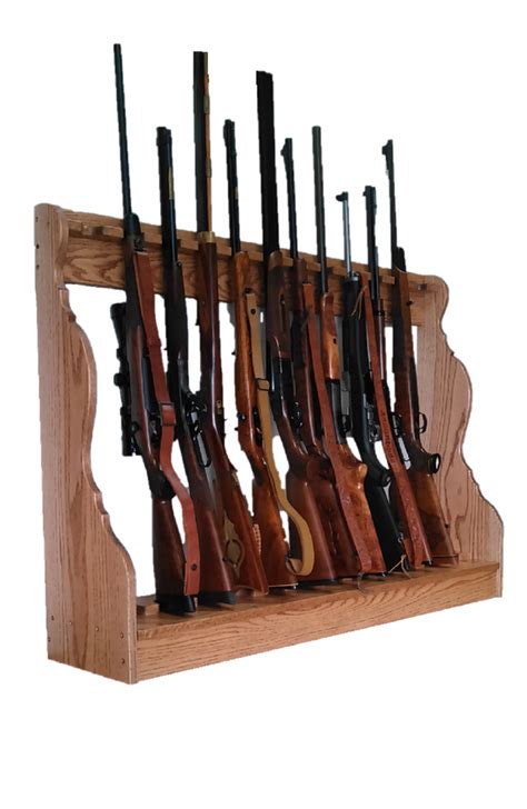 Oak Wooden Vertical Gun Rack 10 Place Long Gun Display – Gun Racks For Less