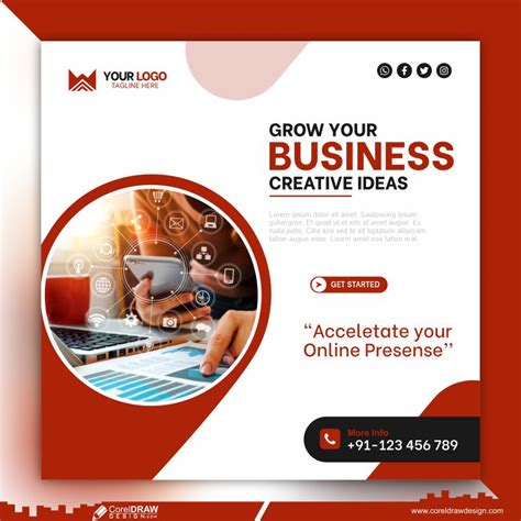 Download Your Business Grow Flyer Template Design | CorelDraw Design (Download Free CDR, Vector ...