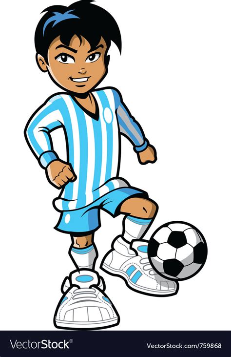 Cartoon soccer football player Royalty Free Vector Image