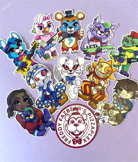 FNAF Security Breach Chibi Character Stickers Monstermaker - Etsy