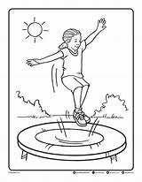Jumping On Trampoline Coloring Pages Sketch Page sketch template