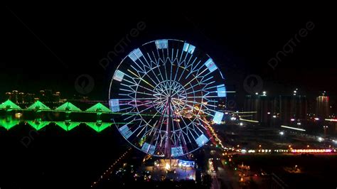 Background Foto Fotografi Udara Dari Nanchang Star Ferris Wheel ...